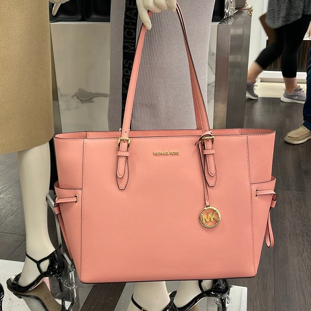 MICHAEL KORS 
Gilly Large Saffiano Leather Tote Shoulder Bag 
Primrose 
NWT - Picture 2 of 16